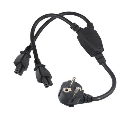 Schuko naar 2x C5 netsnoer 0,75mm PVC 220V Binnen gebruik