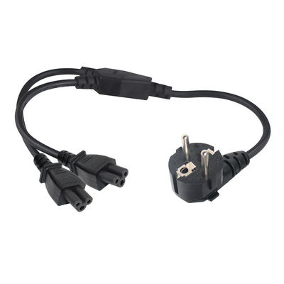 Schuko naar 2x C5 netsnoer 0,75mm PVC 220V Binnen gebruik