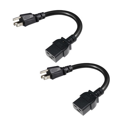 NEMA 5-15P tot IEC C19 stroomkabel 250V 10A van man naar vrouw