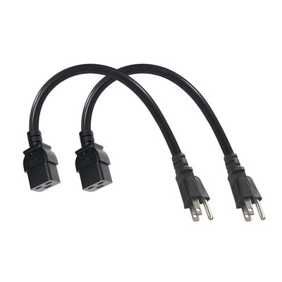 NEMA 5-15P tot IEC C19 stroomkabel 250V 10A van man naar vrouw