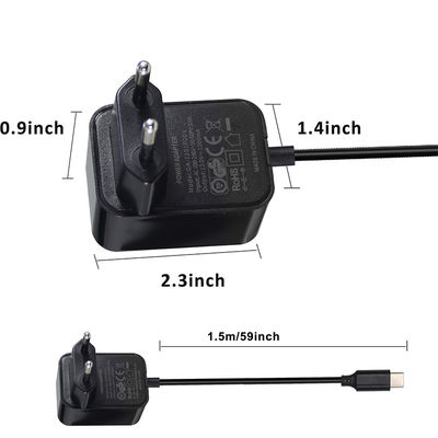 USB C 12V 3A EU-stroomadaptersSwitching Transformer Universele 3A-stroomadapter 12V Wandoplader EU 2Pin