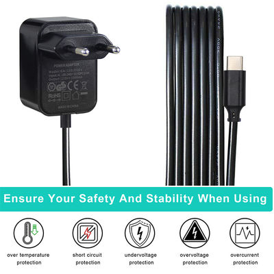 USB C 12V 3A EU-stroomadaptersSwitching Transformer Universele 3A-stroomadapter 12V Wandoplader EU 2Pin