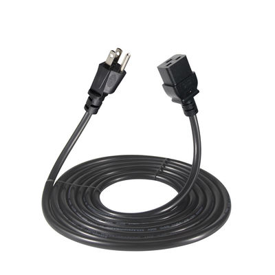 3 pin Sjt met kabel Sjtw Iec 320 C19 naar Nema 5-15p 3pin Lock Ac Extension 5ft 6ft