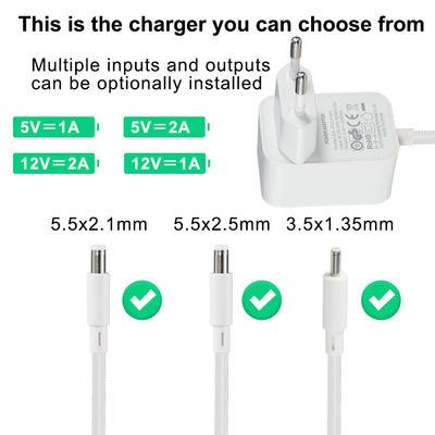1m Lange elektrische 2000Ma Dc Power Cee716 Plug 12V 2A Wandmontage Ac Adapter met overbelasting en kortsluiting bescherming