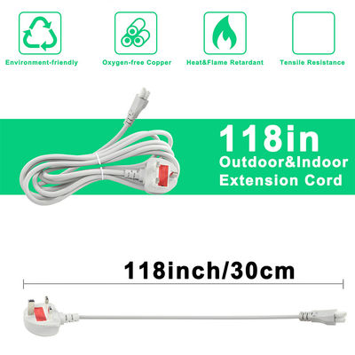 UK 3-pins C5 netsnoer 6ft Zwart Wit PVC-mantel BS ROHS gecertificeerd