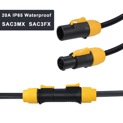PowerCON-kabel 3FT 14AWG PowerCon True1 Man tot Vrouw Verlengkabel Buiten 20A Waterdicht Voor Bühnenlicht