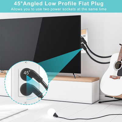 NEMA 5-15P 3Pin Plug IEC stroomkabel met C13 rechthoekige ketel Plug 45 graden buiging
