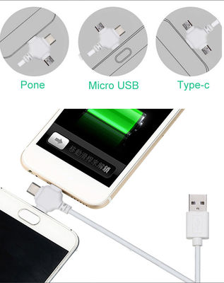 CE-gecertificeerde 3-in-1 USB-oplaadkabel met snelladen 15W