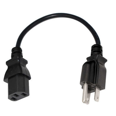 Universele NEMA 5-15P tot IEC C13 stroomkabel 10A 250V UL-gecertificeerd voor computers/servers/medische apparatuur