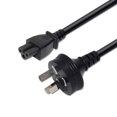 SAA gecertificeerd AU 3P tot IEC C5 stroomkabel 2.5A 250V, 0,75 mm2 H05VV-F voor laptop/printer (3ft-15ft)