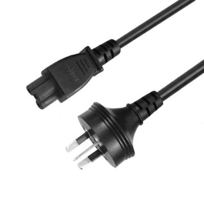 SAA gecertificeerd AU 3P tot IEC C5 stroomkabel 2.5A 250V, 0,75 mm2 H05VV-F voor laptop/printer (3ft-15ft)