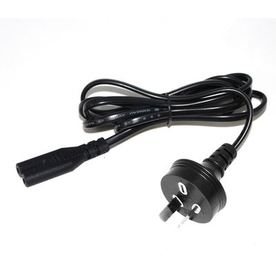 AU 2P Plug to IEC60320 C7 Power Cord SAA Certified 250V 7.5A Flat Cable PVC Jacket Puur koper voor laptop/huishoudelijk apparaat