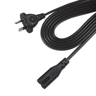AU 2P Plug to IEC60320 C7 Power Cord SAA Certified 250V 7.5A Flat Cable PVC Jacket Puur koper voor laptop/huishoudelijk apparaat