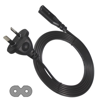 AU 2P Plug to IEC60320 C7 Power Cord SAA Certified 250V 7.5A Flat Cable PVC Jacket Puur koper voor laptop/huishoudelijk apparaat