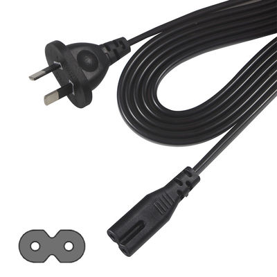 AU 2P Plug to IEC60320 C7 Power Cord SAA Certified 250V 7.5A Flat Cable PVC Jacket Puur koper voor laptop/huishoudelijk apparaat