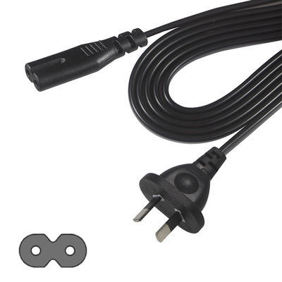 AU 2P Plug to IEC60320 C7 Power Cord SAA Certified 250V 7.5A Flat Cable PVC Jacket Puur koper voor laptop/huishoudelijk apparaat