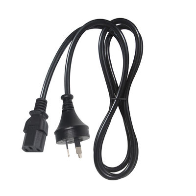 SAA gecertificeerde AU 2-pin aansluiting op IEC C13 stroomkabel, 250V 10A H05VV-F 3x0.75mm2 Puur koper voor pc/server/huishoudelijk apparaat