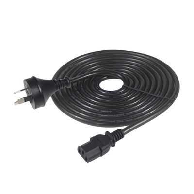 SAA gecertificeerde AU 2-pin aansluiting op IEC C13 stroomkabel, 250V 10A H05VV-F 3x0.75mm2 Puur koper voor pc/server/huishoudelijk apparaat