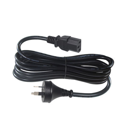 SAA gecertificeerde AU 2-pin aansluiting op IEC C13 stroomkabel, 250V 10A H05VV-F 3x0.75mm2 Puur koper voor pc/server/huishoudelijk apparaat