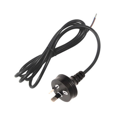 SAA-gecertificeerde AU 2-pin aansluiting op ontstoken en geblokkeerd stroomkoord H03VV-F 2x0.75mm2 PVC-jas Naakte koperen geleider voor huishoudelijk apparaat / industrieel gebruik