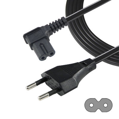 EU 2Pin naar hoek C7 voedingskabel voor laptop/monitor/tv VDE goedgekeurd isolatiemateriaal PVC/rubber