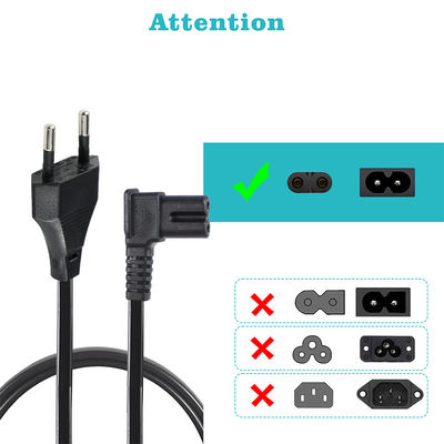 EU 2Pin naar hoek C7 voedingskabel voor laptop/monitor/tv VDE goedgekeurd isolatiemateriaal PVC/rubber