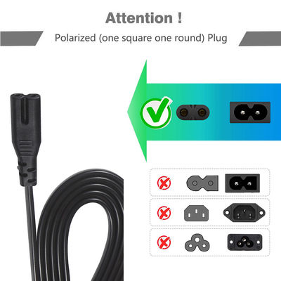 EU Schuko to IEC C7 Heavy Duty Power Cord Straight 2-Prong Plug for Office Electronics Laptops & Printers