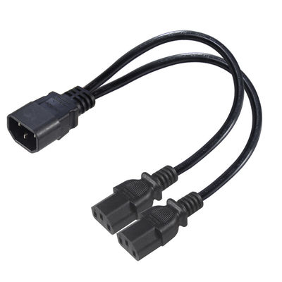 16AWG Heavy Duty C14 tot en met 2xC13 stroomkabel voor servers/industriële apparatuur 300V 10A ROHS gecertificeerde 3-prong plug