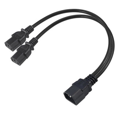 16AWG Heavy Duty C14 tot en met 2xC13 stroomkabel voor servers/industriële apparatuur 300V 10A ROHS gecertificeerde 3-prong plug