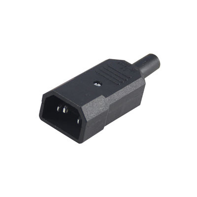 Hoge stroom 3-prong IEC 60320 C14 Power Connector Cord met V0 Flame Retardant voor Server Racks/Computer Power Cables 10A 250V 105°C