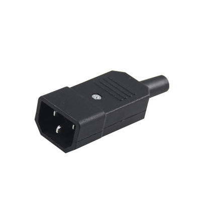Hoge stroom 3-prong IEC 60320 C14 Power Connector Cord met V0 Flame Retardant voor Server Racks/Computer Power Cables 10A 250V 105°C