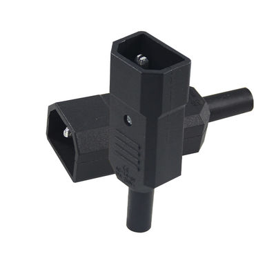 Hoge stroom 3-prong IEC 60320 C14 Power Connector Cord met V0 Flame Retardant voor Server Racks/Computer Power Cables 10A 250V 105°C
