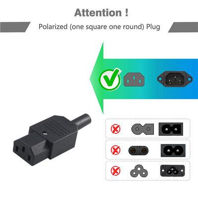 Premium Heavy Duty 18AWG 3 Prong IEC 60320 C13 Power Cord voor Computer Server Monitor, 250V 10A 3M met CE RoHS gecertificeerd flexibel PVC