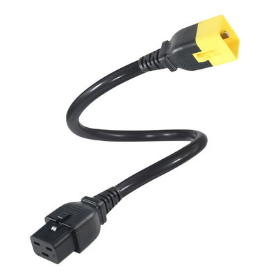 Vergrendeling C19-C20 verlengstroomkabel 16A 250V voor serverracks/buitenmachines met 16AWG-draad
