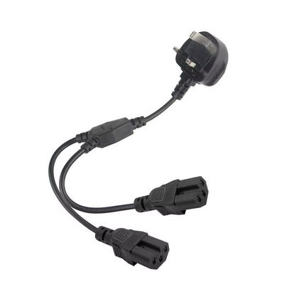 Verenigd Koninkrijk Plug Dual C15 Power Cord Industrial Grade 16A 250V 1.5M voor gebruik in serverracks/datacenters