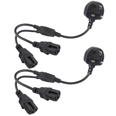Verenigd Koninkrijk Plug Dual C15 Power Cord Industrial Grade 16A 250V 1.5M voor gebruik in serverracks/datacenters