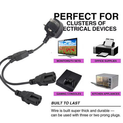 Verenigd Koninkrijk Plug Dual C15 Power Cord Industrial Grade 16A 250V 1.5M voor gebruik in serverracks/datacenters
