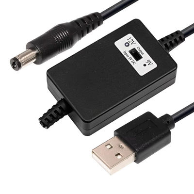 USB A Male tot DC5.5*2.1mm Spanningsopstapkabel 5V tot 9V/12V Converter voor voedingsapparaten met overbelastingbescherming