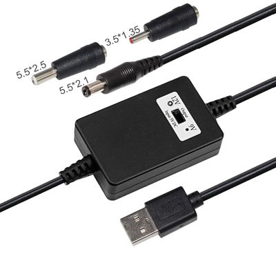 USB A Male tot DC5.5*2.1mm Spanningsopstapkabel 5V tot 9V/12V Converter voor voedingsapparaten met overbelastingbescherming