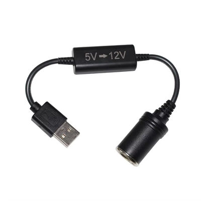 5V tot 12V USB-Auto Adapter Cable Step Up Converter Cable met Cigarette Lighter Socket, voor telefoon GPS Dash Cam, 24W veilig opladen