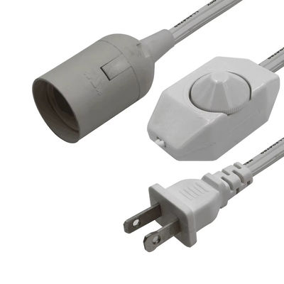 NEMA 1-15P naar E27 omvormerkabel met instelbare dimmerschakelaar voor lamphouder stopcontact met drie prikkels 15A 250V