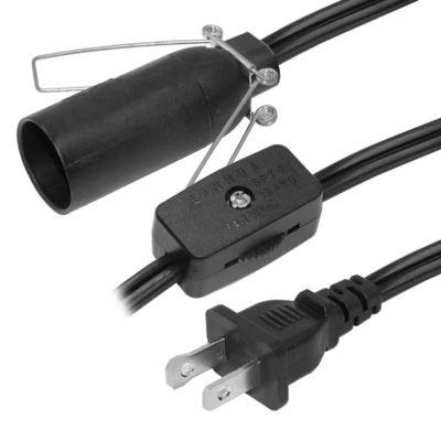 Waterdichte NEMA1-15P E14 gloeilamphouderconverter met schakelkabel voor binnenlampbedrading 250V 15A