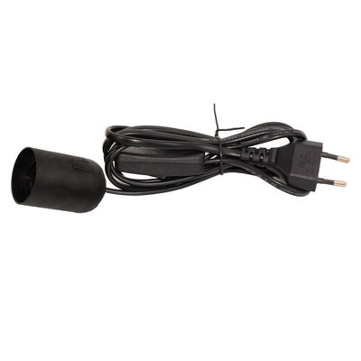 Duurzame EU-plug E27 lamphouderkabel met 303 schakelaar en 2-prongs stopcontact voor binnen-/buitenverlichting - CE-gecertificeerd (220-240V)
