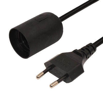 Duurzame EU-plug E27 lamphouderkabel met 303 schakelaar en 2-prongs stopcontact voor binnen-/buitenverlichting - CE-gecertificeerd (220-240V)