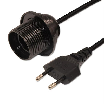 Verstelbare EU-plug E26 lamphouderkabel met roterende dimmerknop voor huisverlichting, 250V 4A CE-gecertificeerd (zwart)