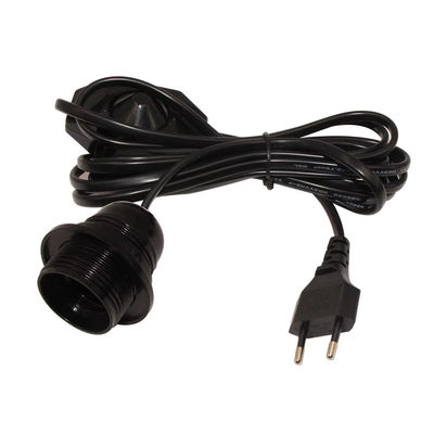 Verstelbare EU-plug E26 lamphouderkabel met roterende dimmerknop voor huisverlichting, 250V 4A CE-gecertificeerd (zwart)