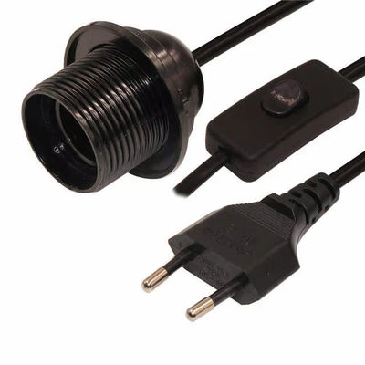 EU-plug-to-E26 lamphouderkabel met 303 schakelaar voor tafellamp plafondverlichting 250V 4A