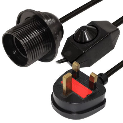 E26 UK Plug Socket Dimmable Bulb Adapter Cable voor tafellamp Plafondlicht, Messing Contact, 5A 250V