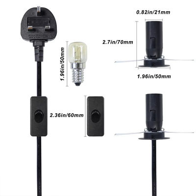 E14-lampenboogconverterkabel met UK Plug & 303-schakelaar, 250V 3A voor Vintage-verlichtingsarmaturen