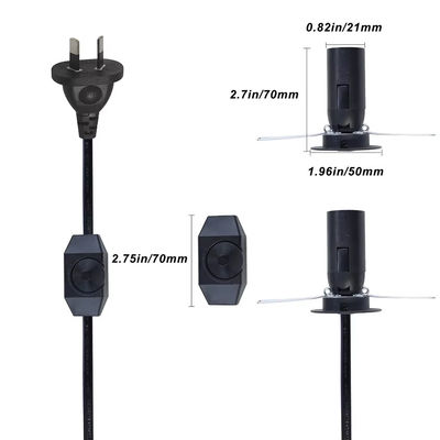 Verstelbare draaibare E14-lamphouder met AU-plug & dimmer-schakelaar voor huis-/kantoorverlichting, 110-250V IP20 (CE-gecertificeerd)